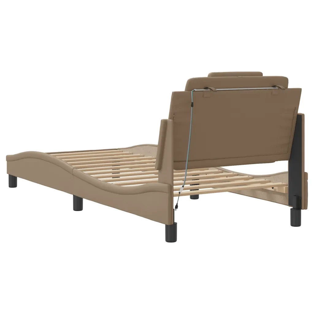 Letto singolo | Letto per adulti | Giroletto Viana con LED senza Materasso Cappuccino 80x200 cm - Image 10