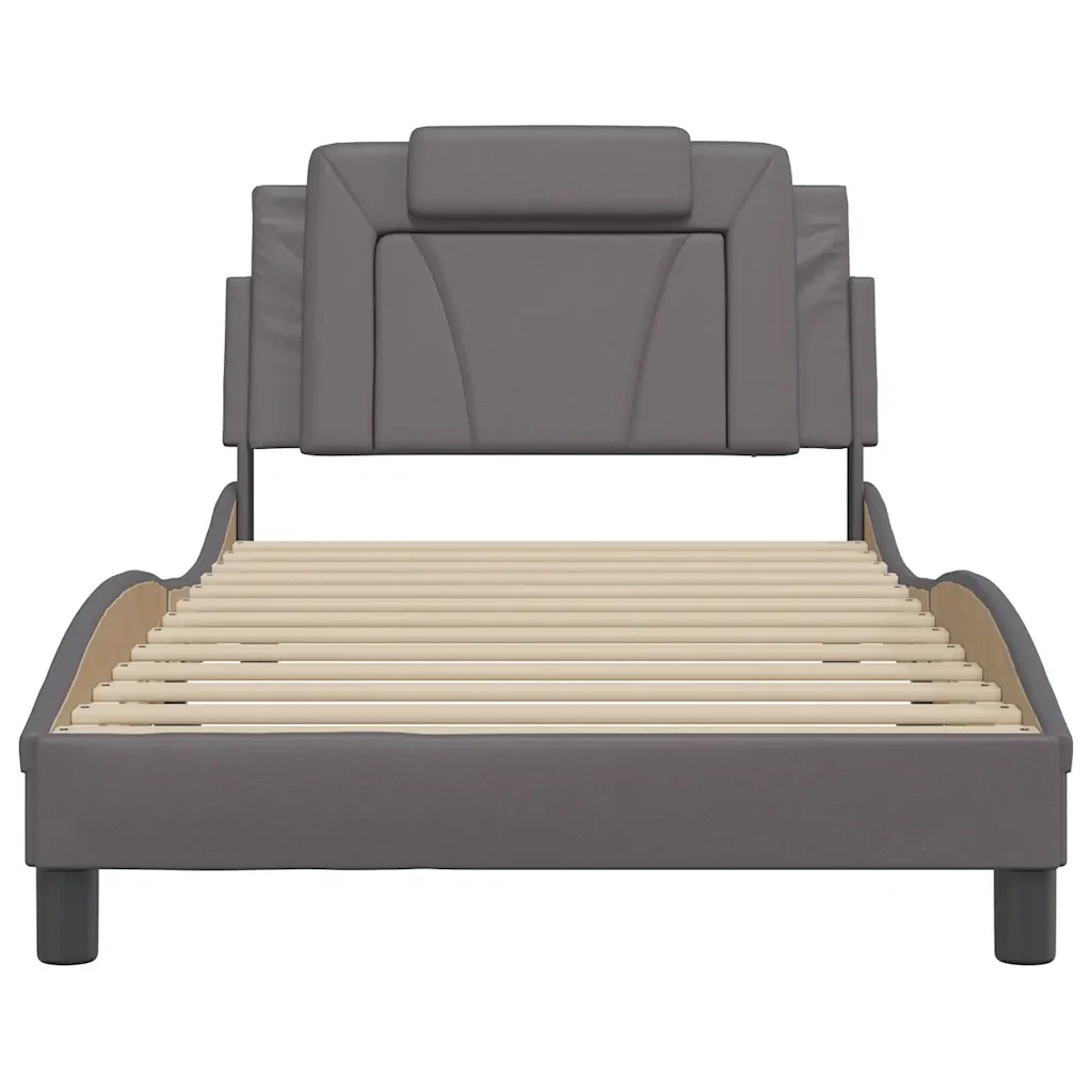 Letto singolo | Letto per adulti | Giroletto Viana con LED senza Materasso Grigio 100x200 cm - Image 6