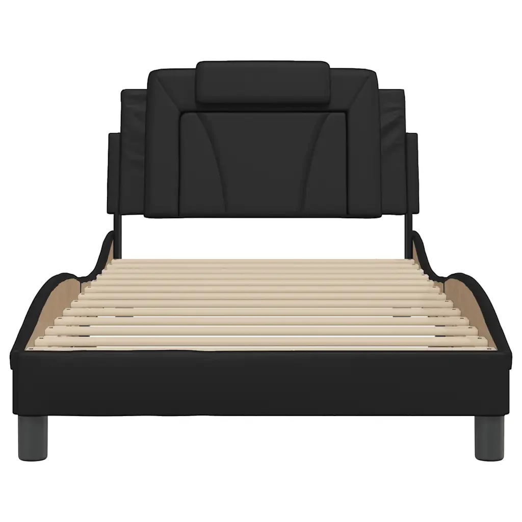 Letto singolo | Letto per adulti | Giroletto Viana con LED senza Materasso Nero 100x200 cm - Image 6