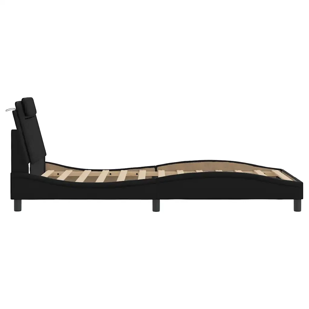 Letto singolo | Letto per adulti | Giroletto Viana con LED senza Materasso Nero 100x200 cm - Image 9