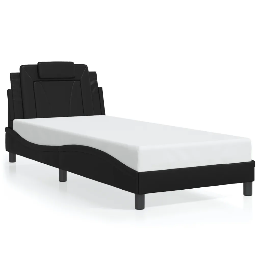Letto singolo | Letto per adulti | Giroletto Viana con LED senza Materasso Nero 80x200 cm - Image 5