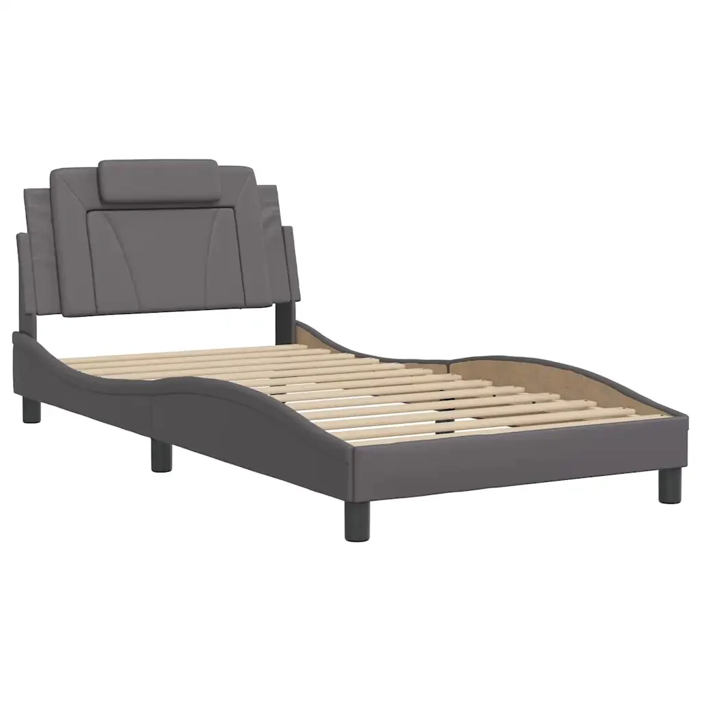 Letto singolo | Letto per adulti | Giroletto Viana senza Materasso Crema 100x200 cm in Similpelle - Image 4