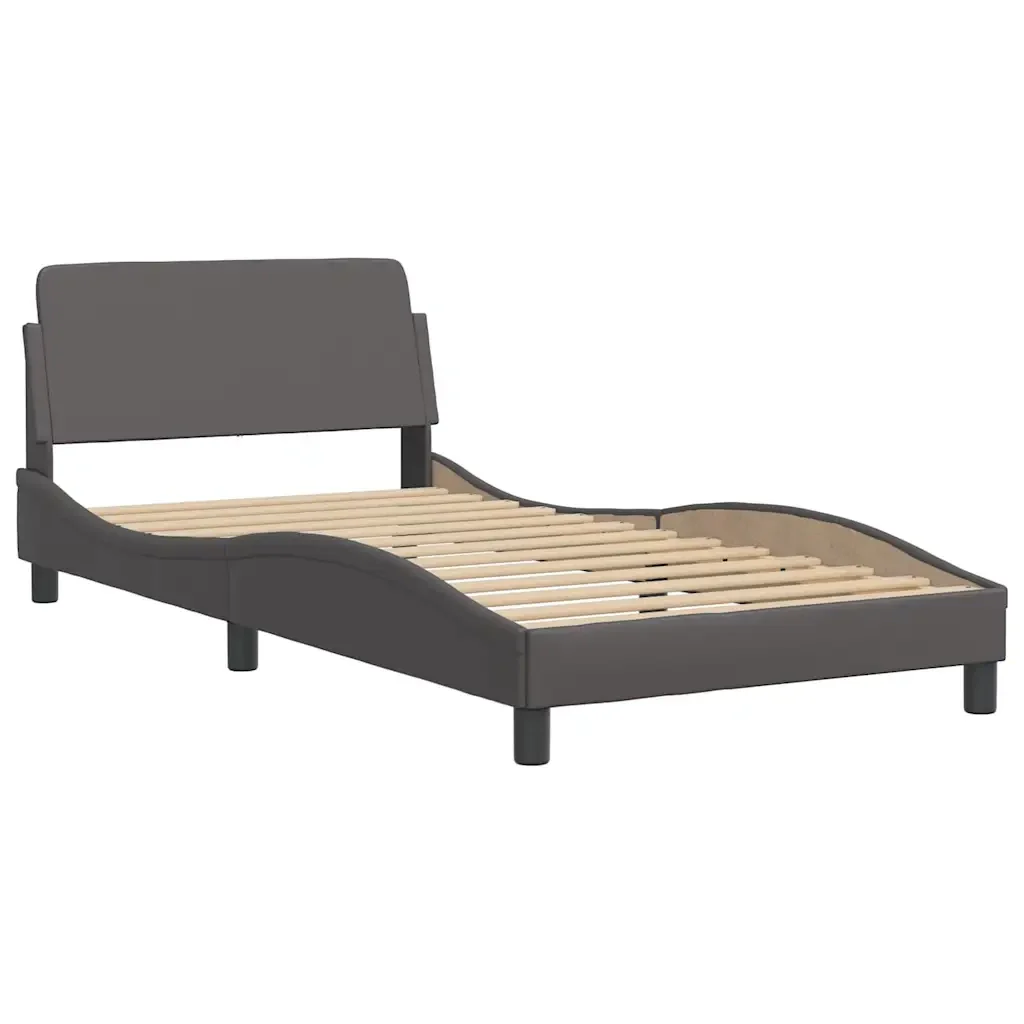 Letto singolo | Letto per adulti | Giroletto Viana senza Materasso Crema 100x200 cm in Similpelle - Image 5