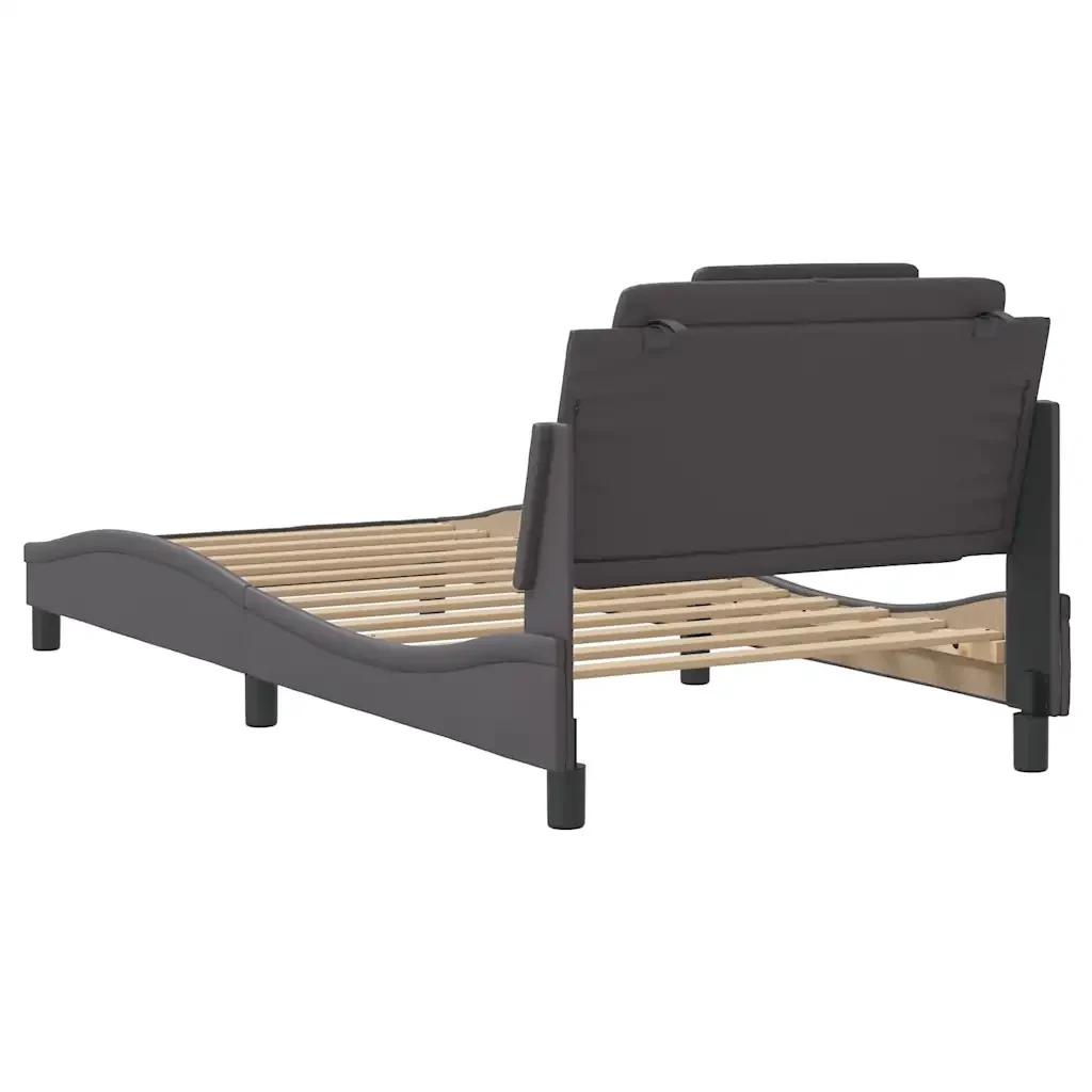Letto singolo | Letto per adulti | Giroletto Viana senza Materasso Crema 100x200 cm in Similpelle - Image 6