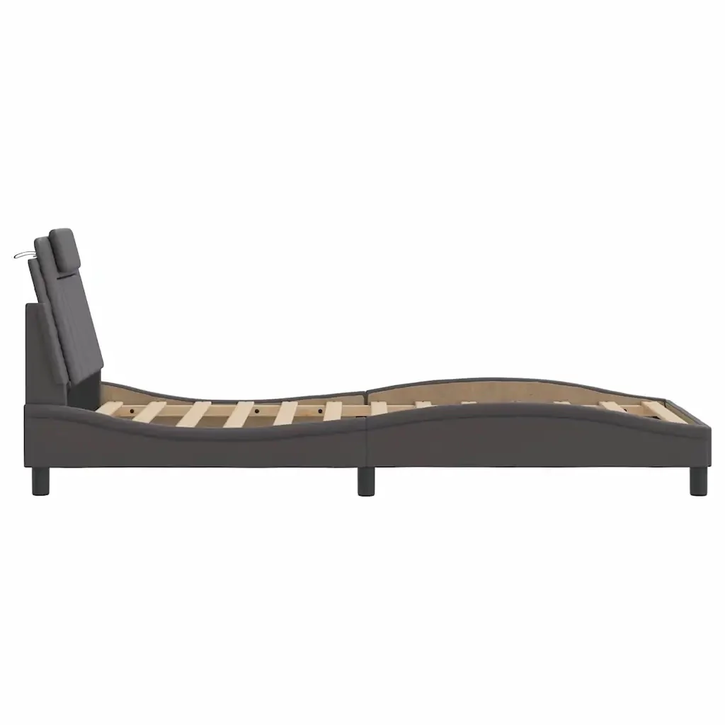 Letto singolo | Letto per adulti | Giroletto Viana senza Materasso Crema 80x200 cm in Similpelle - Image 7