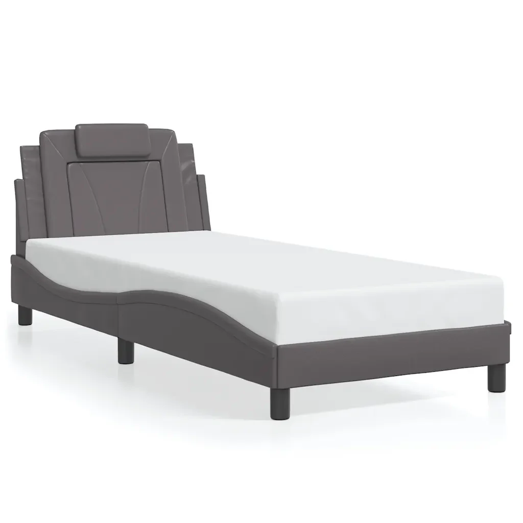 Letto singolo | Letto per adulti | Giroletto Viana senza Materasso Crema 90x200 cm in Similpelle