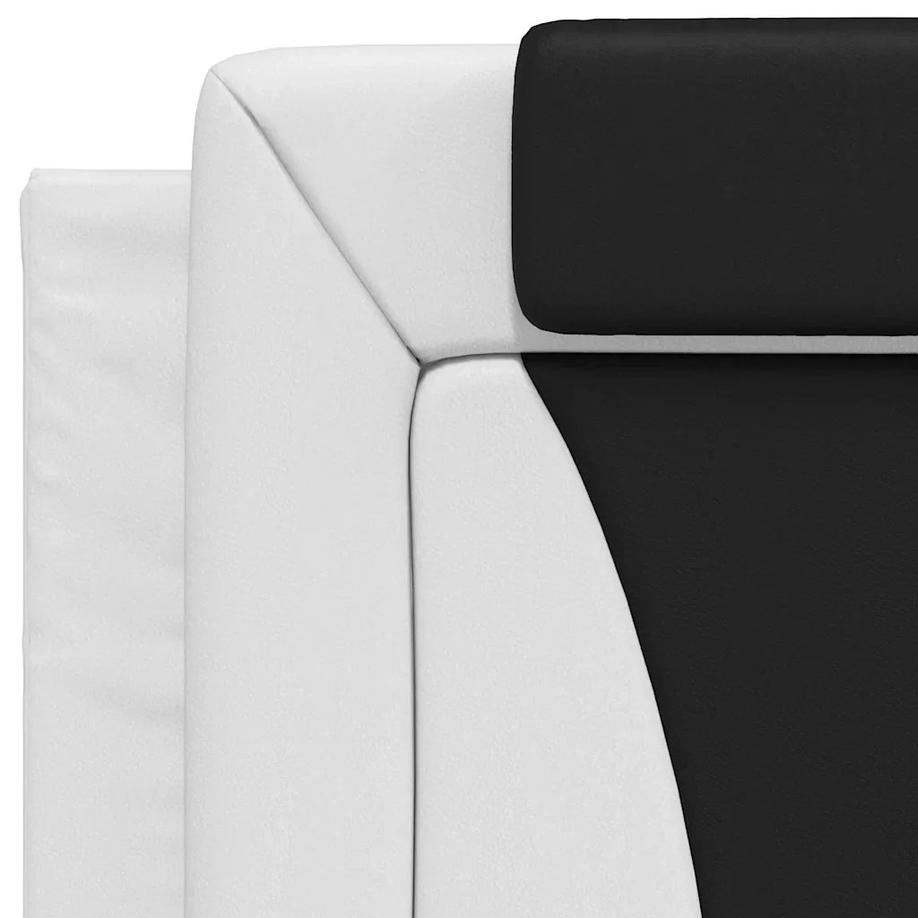 Letto singolo | Letto per adulti | Giroletto Viana senza Materasso Nero e Bianco 90x190 cm in Similpelle - Image 9