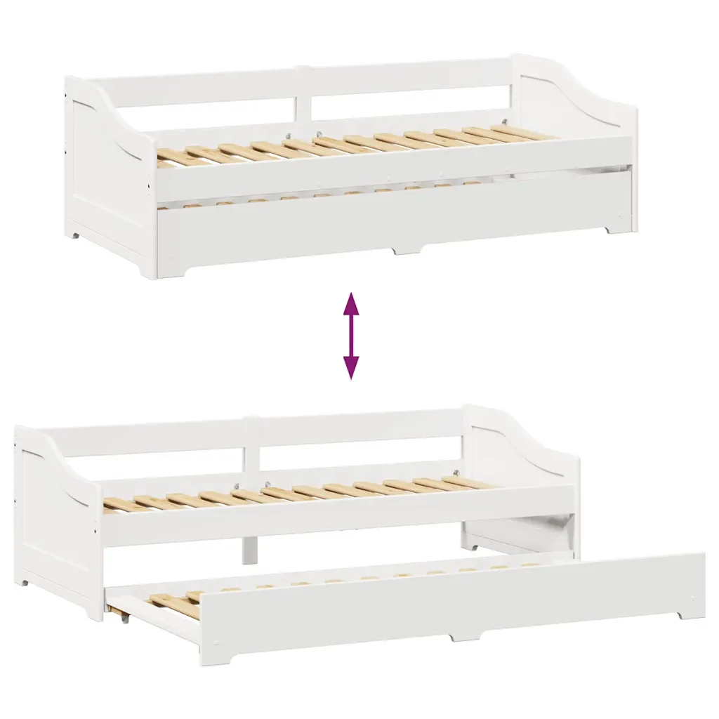 Letto singolo | Letto per adulti | Lettino con Rotelle senza Materasso IRUN Bianco 90x200 cm - Image 10