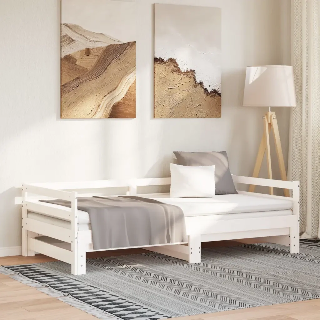Letto singolo | Letto per adulti | Lettino Estraibile Senza Materasso Bianco 80x200 cm - Image 2