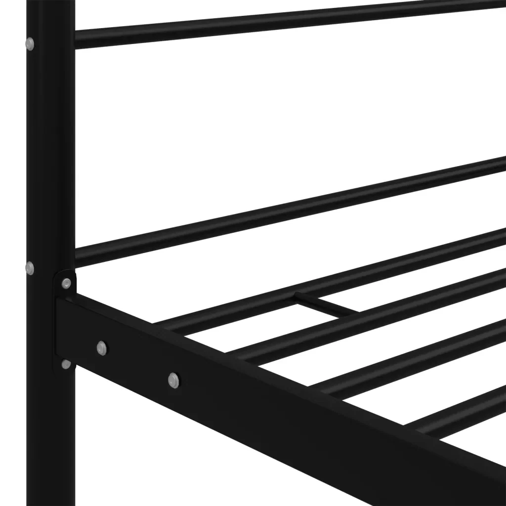 Letto singolo | Letto per adulti | Letto a Baldacchino Nero in Metallo 90x200 cm - Image 5