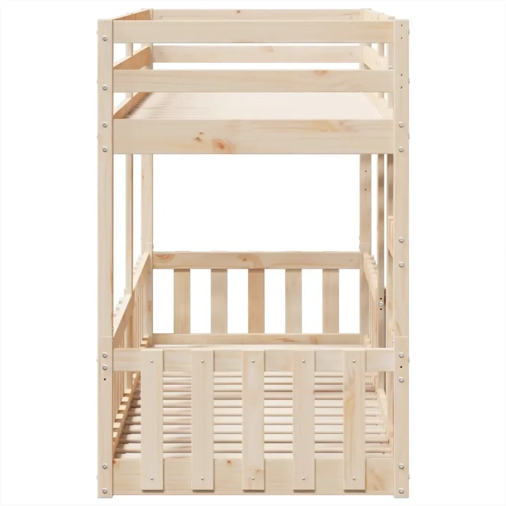 Letto singolo | Letto per adulti | Letto a Castello 75x190 cm in Legno Massello di Pino - Image 6