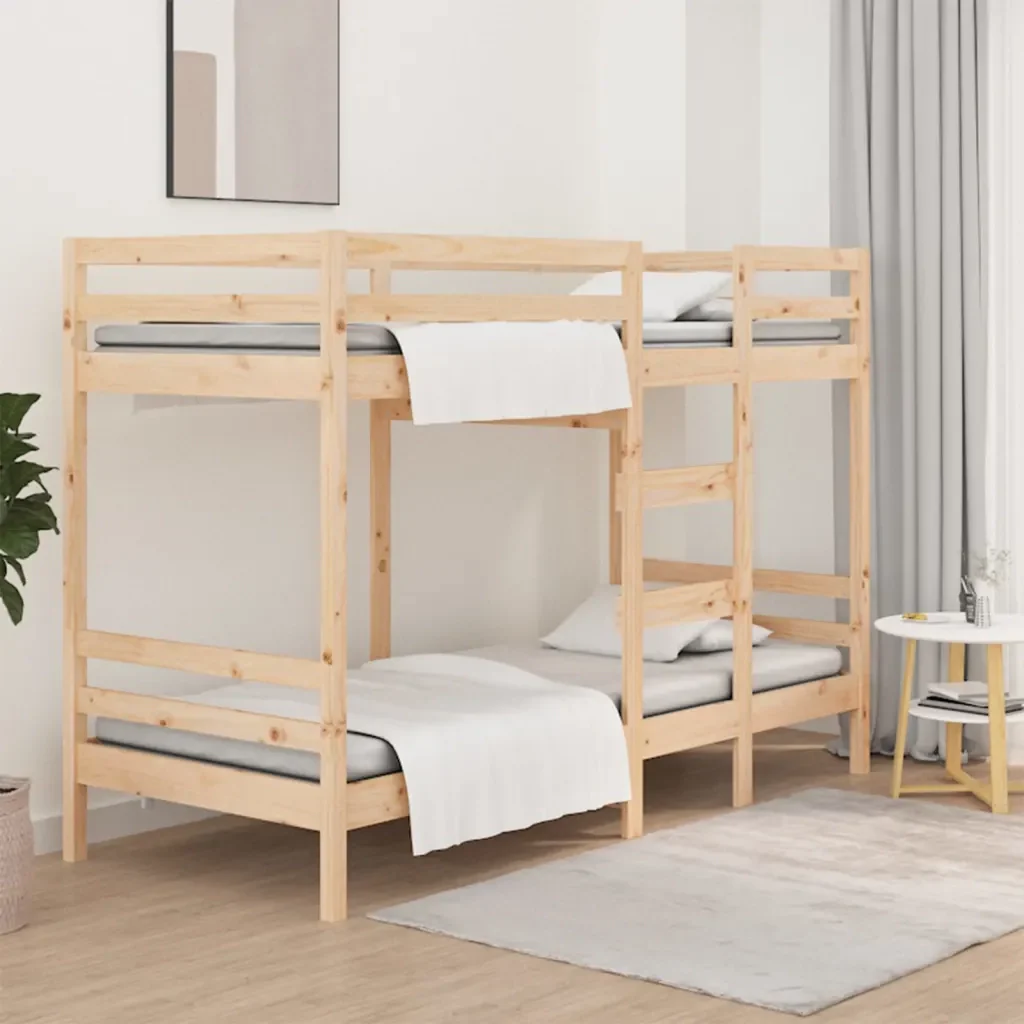 Letto singolo | Letto per adulti | Letto a Castello 75x190 cm in Legno Massello di Pino - Image 2