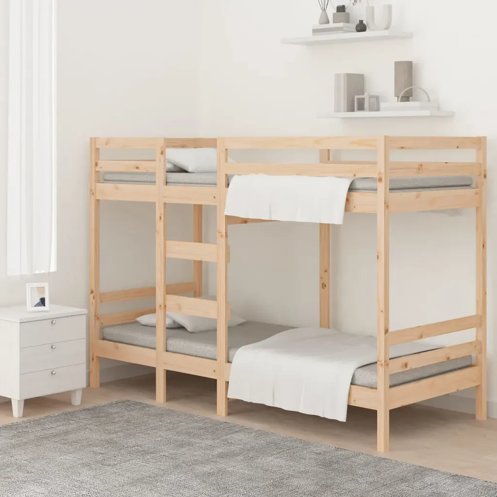 Letto singolo | Letto per adulti | Letto a Castello 75x190 cm in Legno Massello di Pino - Image 3