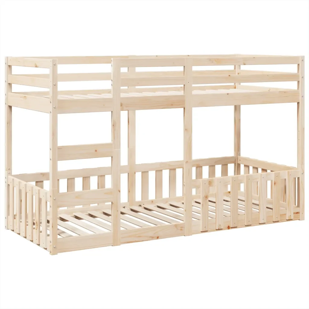 Letto singolo | Letto per adulti | Letto a Castello 80x200 cm in Legno Massello di Pino