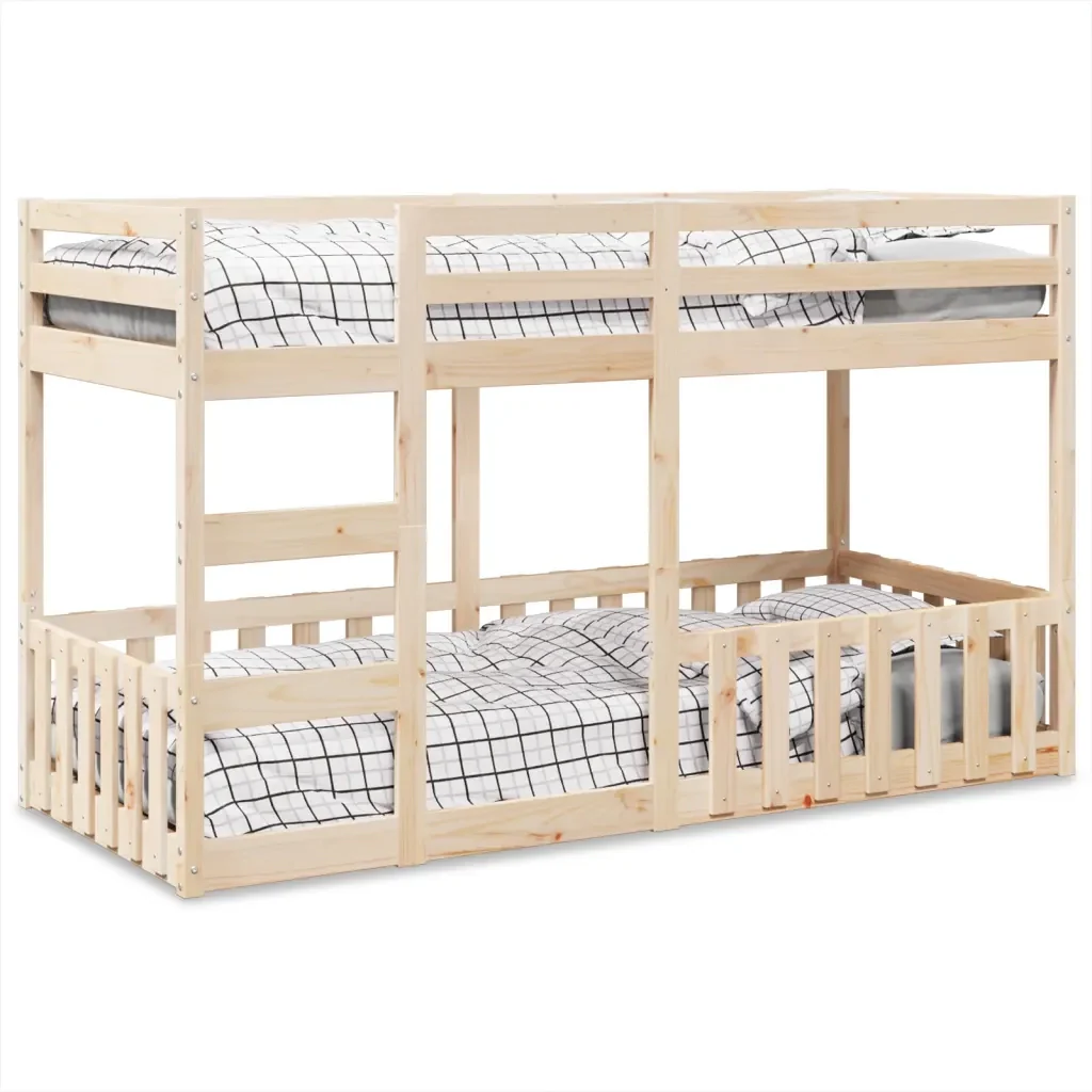 Letto singolo | Letto per adulti | Letto a Castello 80x200 cm in Legno Massello di Pino - Image 2
