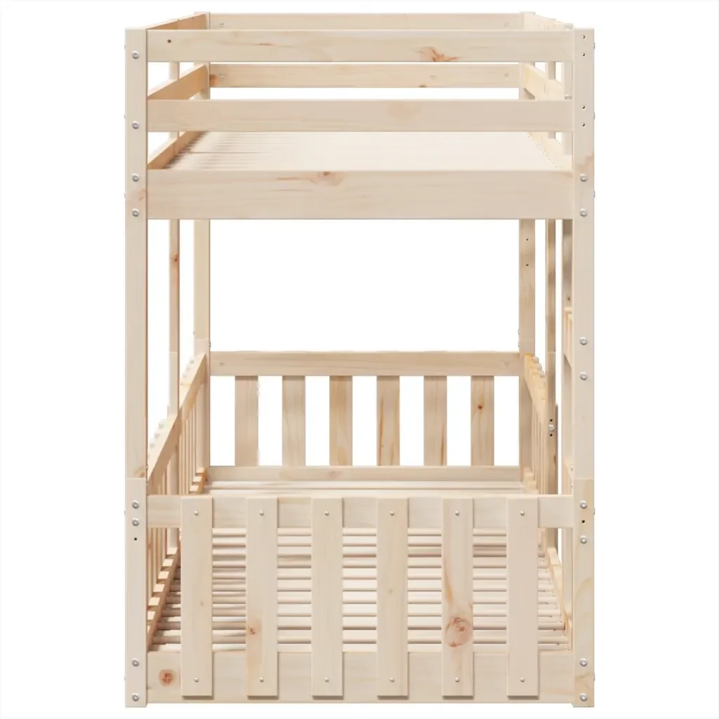 Letto singolo | Letto per adulti | Letto a Castello 80x200 cm in Legno Massello di Pino - Image 6