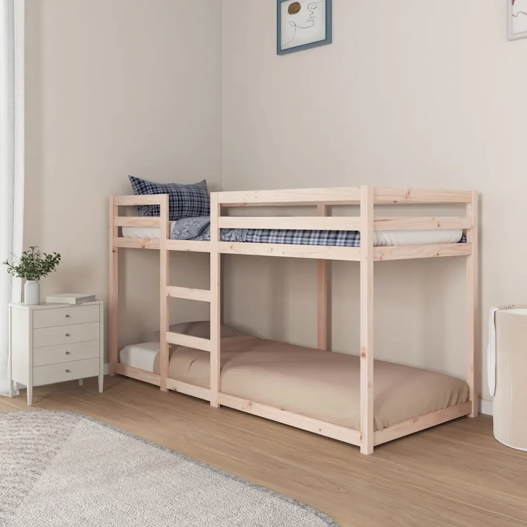 Letto singolo | Letto per adulti | Letto a Castello 80x200 cm in Legno Massello di Pino - Image 3