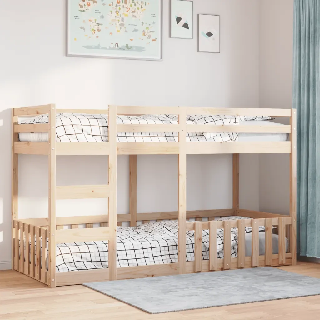 Letto singolo | Letto per adulti | Letto a Castello 90x200 cm in Legno Massello di Pino - Image 3