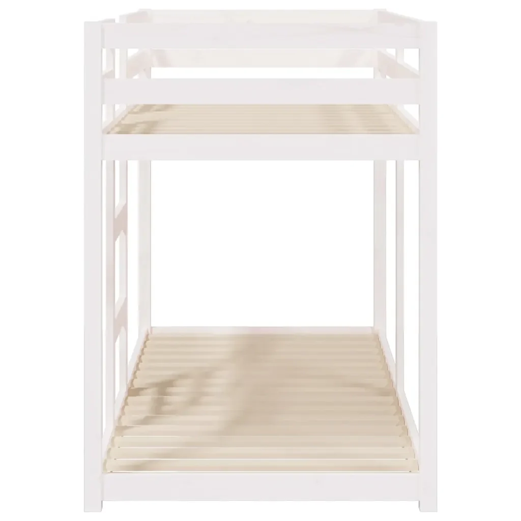 Letto singolo | Letto per adulti | Letto a Castello Bianco 75x190 cm in Legno Massello di Pino - Image 6