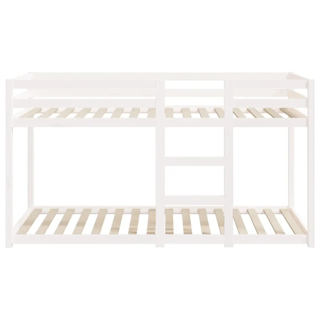 Letto singolo | Letto per adulti | Letto a Castello Bianco 80x200 cm in Legno Massello di Pino - Image 5