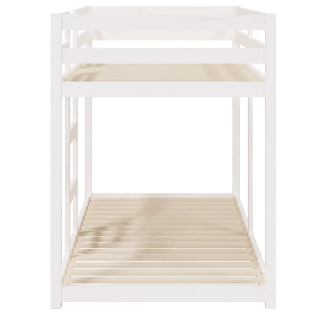 Letto singolo | Letto per adulti | Letto a Castello Bianco 80x200 cm in Legno Massello di Pino - Image 6