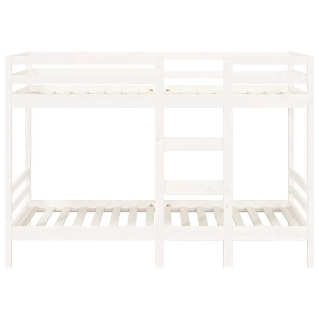 Letto singolo | Letto per adulti | Letto a Castello Bianco 80x200 cm in Legno Massello di Pino - Image 5