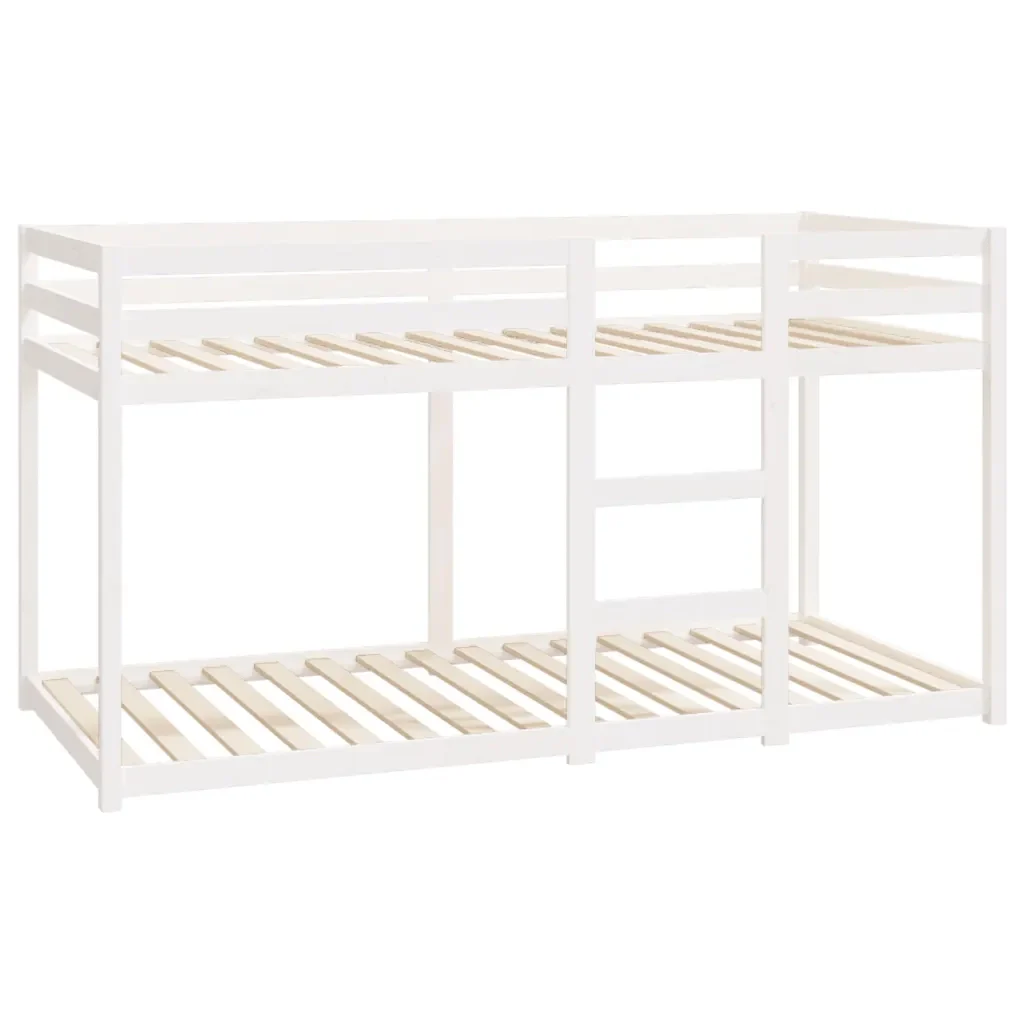 Letto singolo | Letto per adulti | Letto a Castello Bianco 90x200 cm in Legno Massello di Pino - Image 3