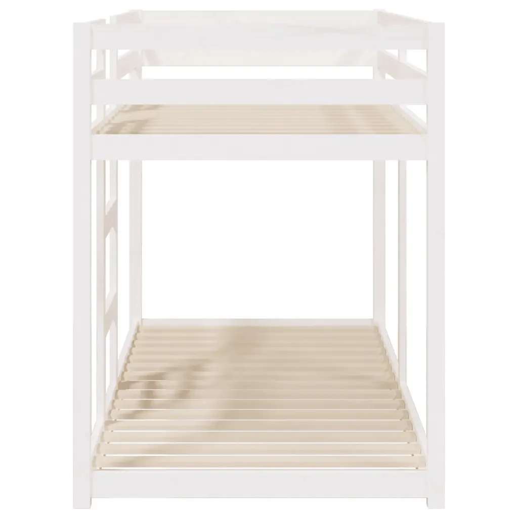 Letto singolo | Letto per adulti | Letto a Castello Bianco 90x200 cm in Legno Massello di Pino - Image 6