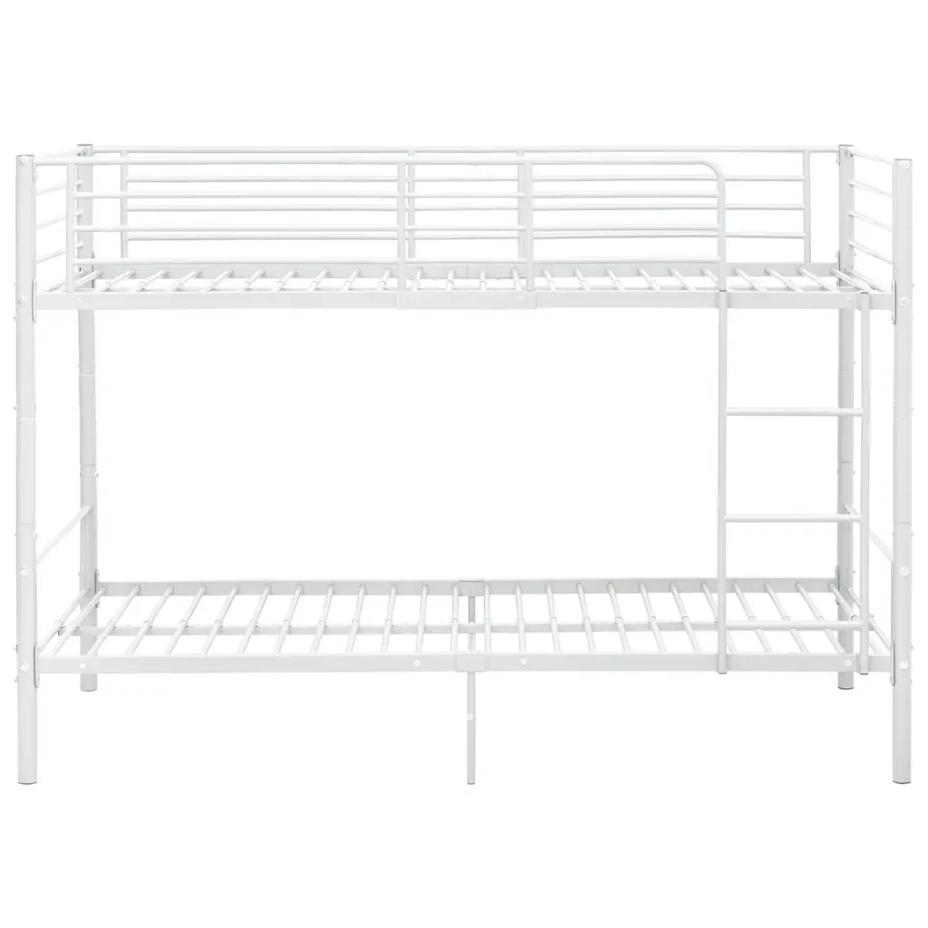 Letto singolo | Letto per adulti | Letto a Castello Bianco in Metallo 90x200 cm - Image 3