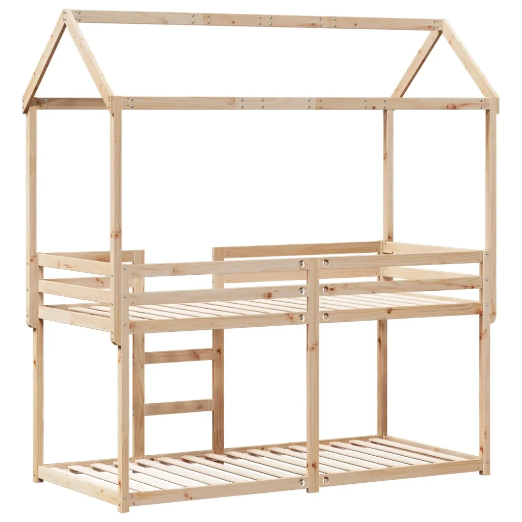 Letto singolo | Letto per adulti | Letto a Castello con Tetto 75x190 cm in Legno Massello di Pino - Image 8