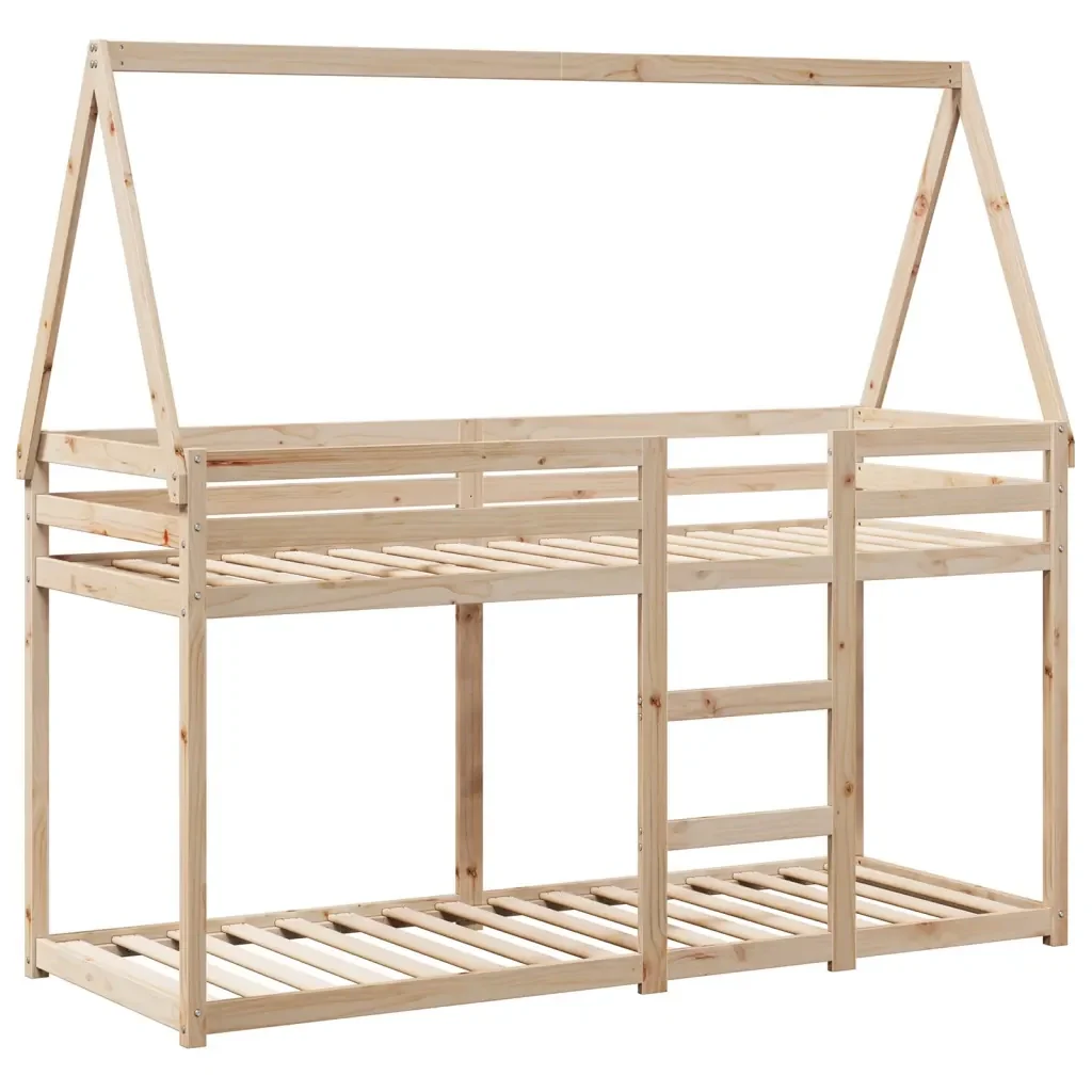Letto singolo | Letto per adulti | Letto a Castello con Tetto 80x200 cm in Legno Massello di Pino - Image 4