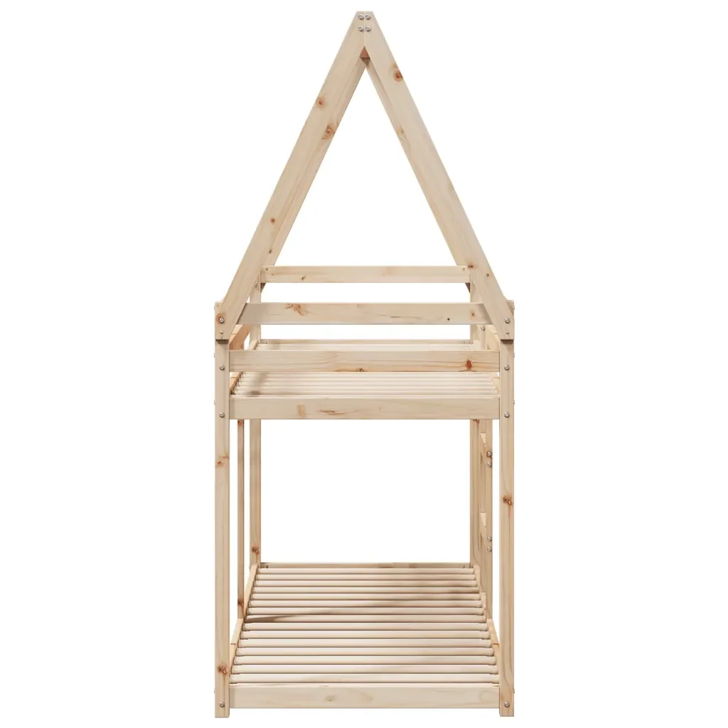Letto singolo | Letto per adulti | Letto a Castello con Tetto 80x200 cm in Legno Massello di Pino - Image 5