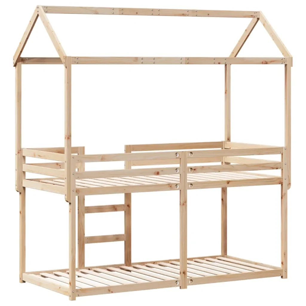 Letto singolo | Letto per adulti | Letto a Castello con Tetto 80x200 cm in Legno Massello di Pino - Image 8