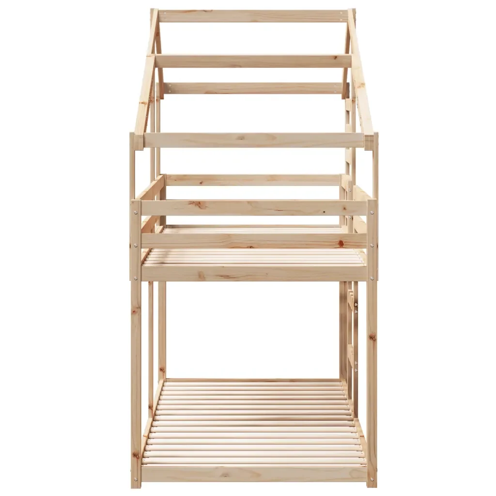 Letto singolo | Letto per adulti | Letto a Castello con Tetto 80x200 cm in Legno Massello di Pino - Image 5