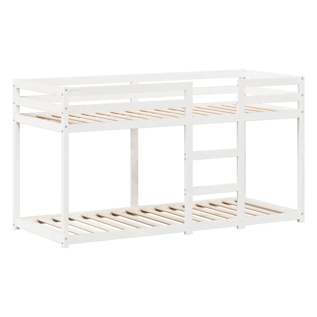 Letto singolo | Letto per adulti | Letto a Castello con Tetto Bianco 75x190 cm Legno Massello Pino - Image 5