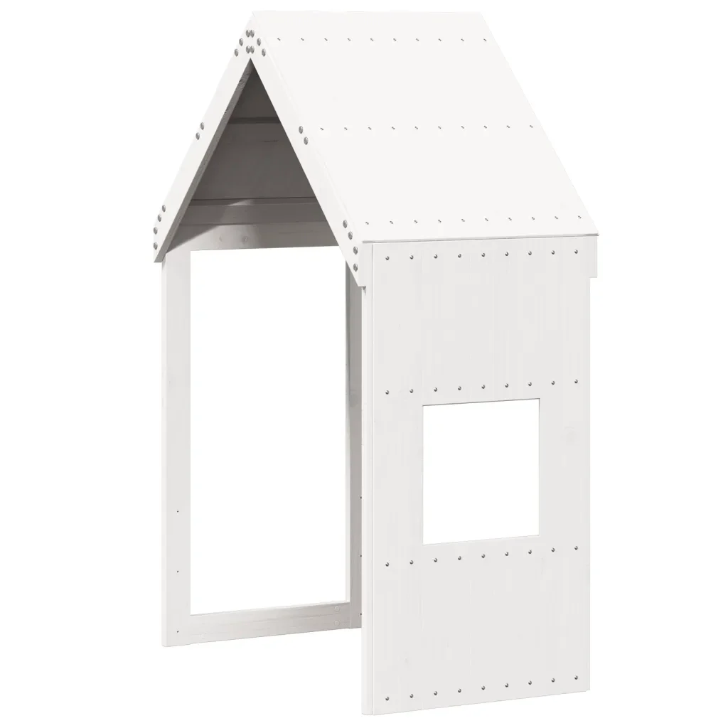 Letto singolo | Letto per adulti | Letto a Castello con Tetto Bianco 75x190 cm Legno Massello Pino - Image 6