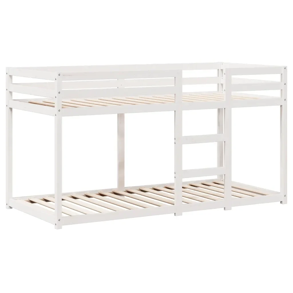 Letto singolo | Letto per adulti | Letto a Castello con Tetto Bianco 75x190 cm Legno Massello Pino - Image 5