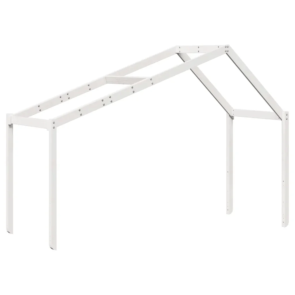 Letto singolo | Letto per adulti | Letto a Castello con Tetto Bianco 80x200 cm Legno Massello Pino - Image 6
