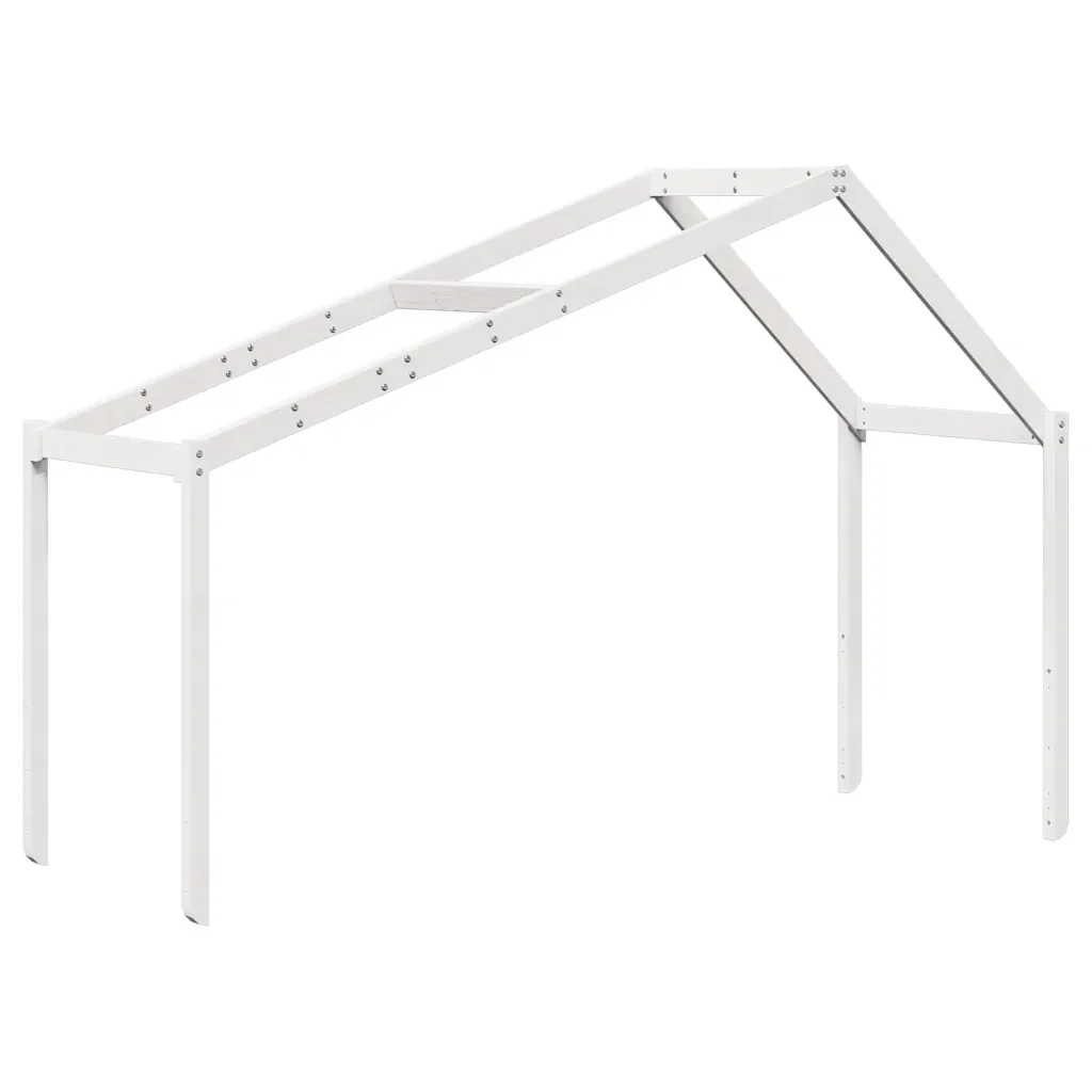Letto singolo | Letto per adulti | Letto a Castello con Tetto Bianco 90x200 cm in Legno di Pino - Image 6