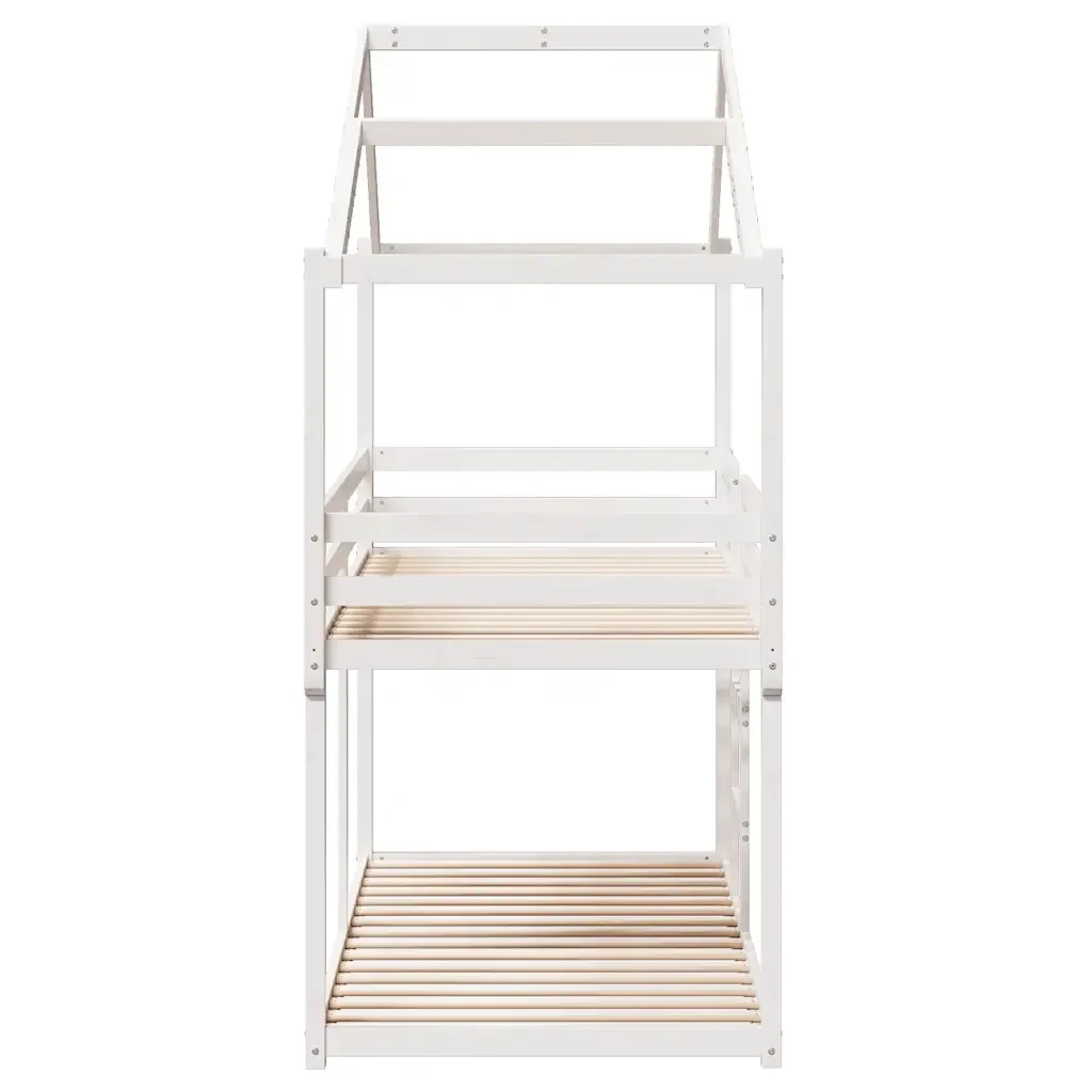 Letto singolo | Letto per adulti | Letto a Castello con Tetto Bianco 90x200 cm in Legno di Pino - Image 7