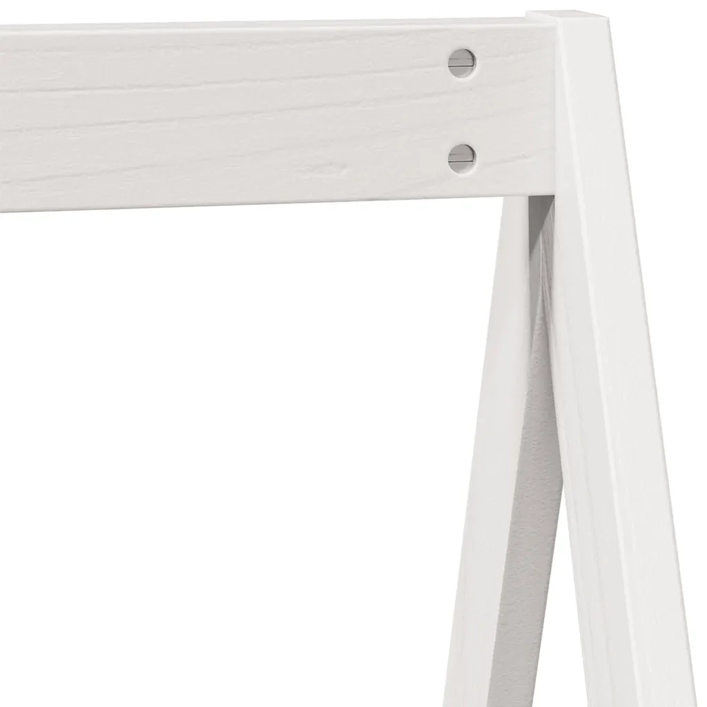 Letto singolo | Letto per adulti | Letto a Castello con Tetto Bianco 90x200 cm in Legno di Pino - Image 10