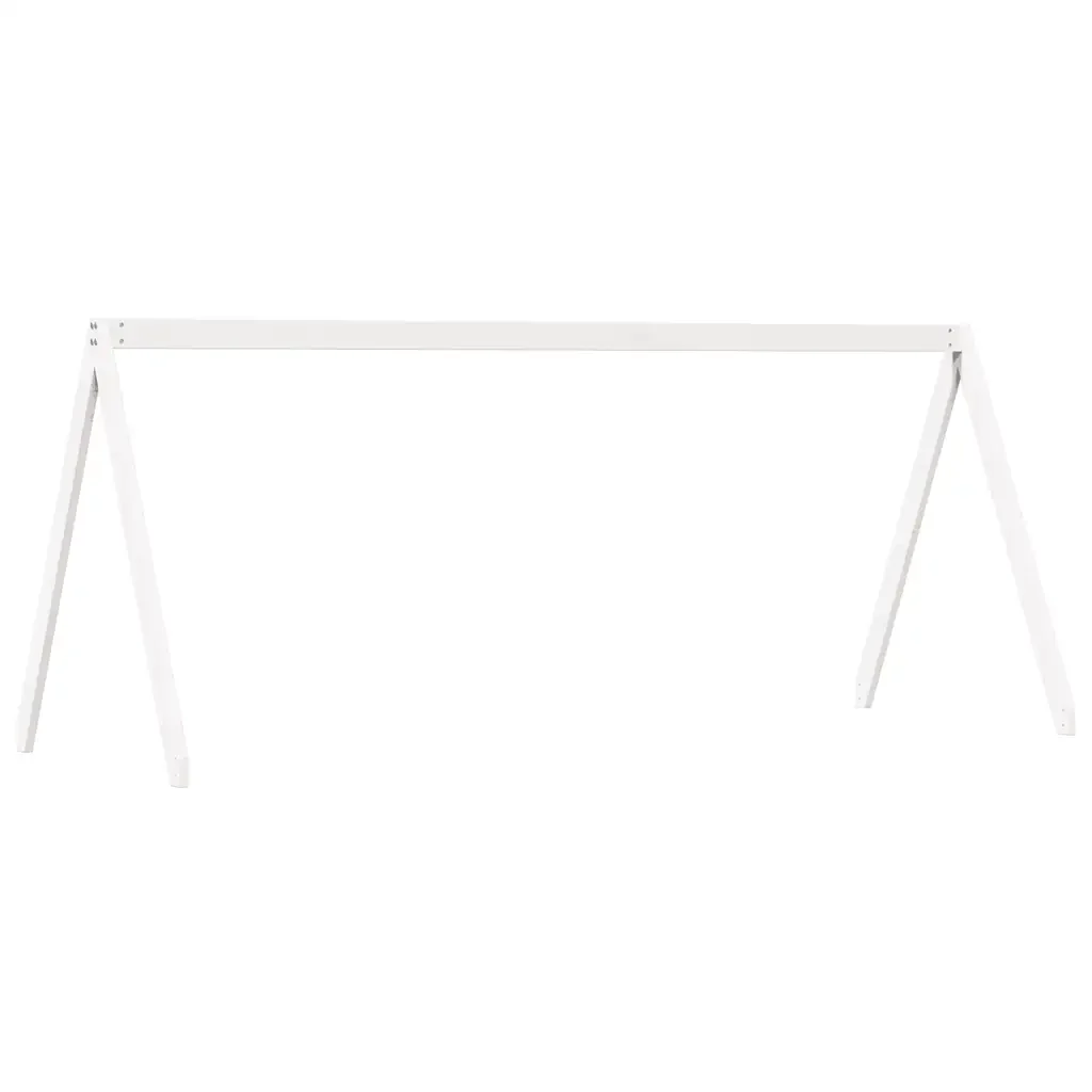Letto singolo | Letto per adulti | Letto a Castello con Tetto Bianco 90x200 cm in Legno di Pino - Image 8