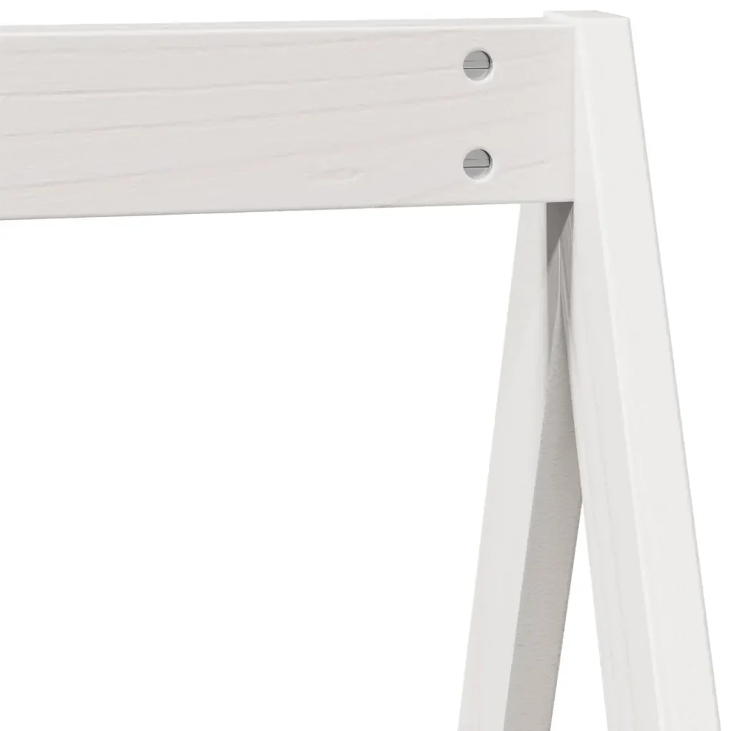 Letto singolo | Letto per adulti | Letto a Castello con Tetto Bianco 90x200 cm in Legno di Pino - Image 10