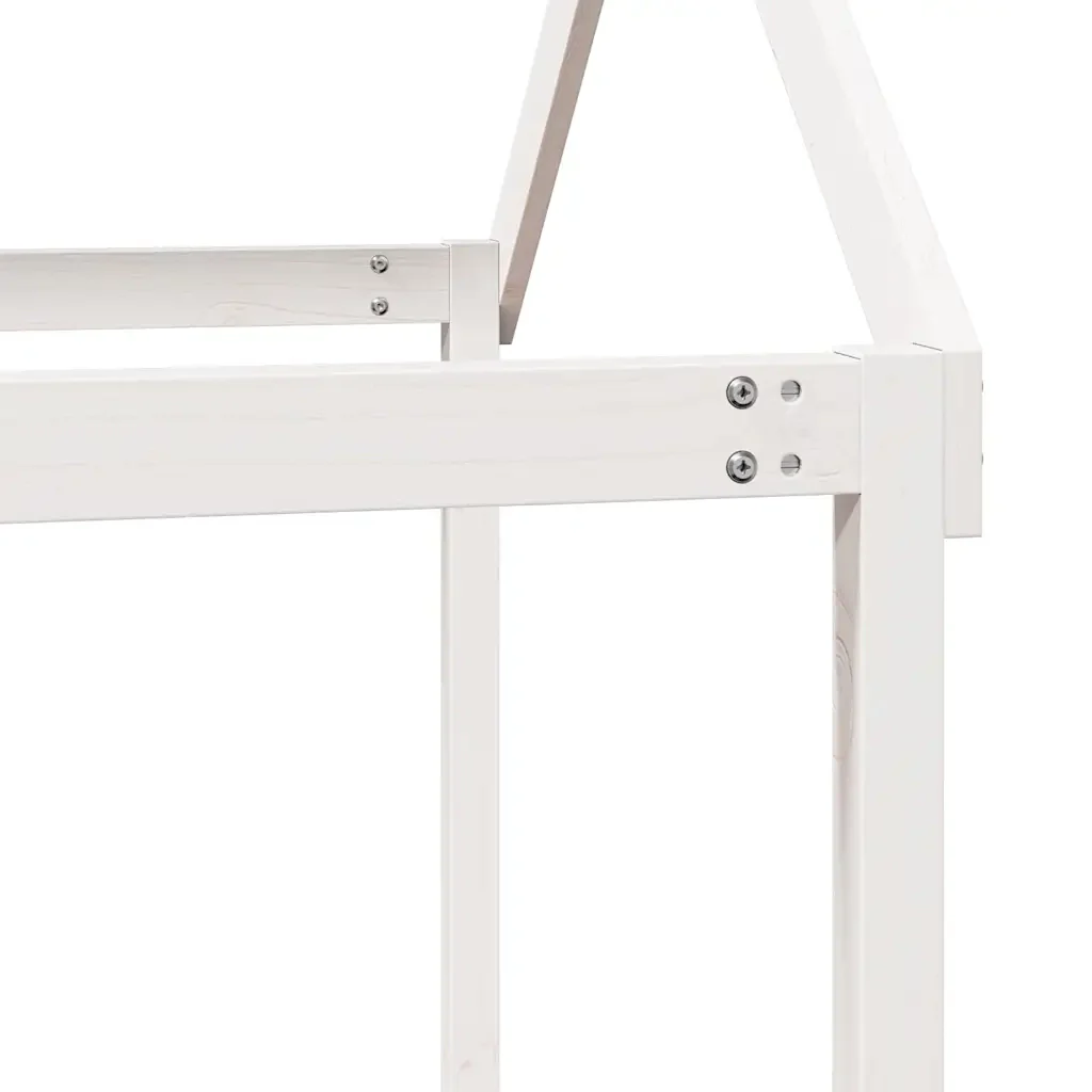 Letto singolo | Letto per adulti | Letto a Castello con Tetto Bianco 90x200 cm in Legno di Pino - Image 10