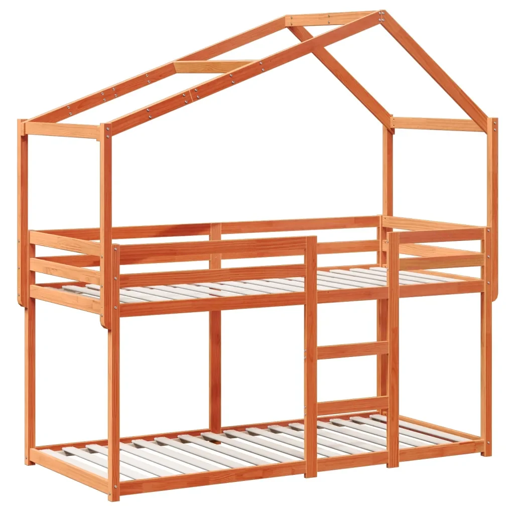 Letto singolo | Letto per adulti | Letto a Castello con Tetto Cera 80x200 cm Legno Massello Pino - Image 4