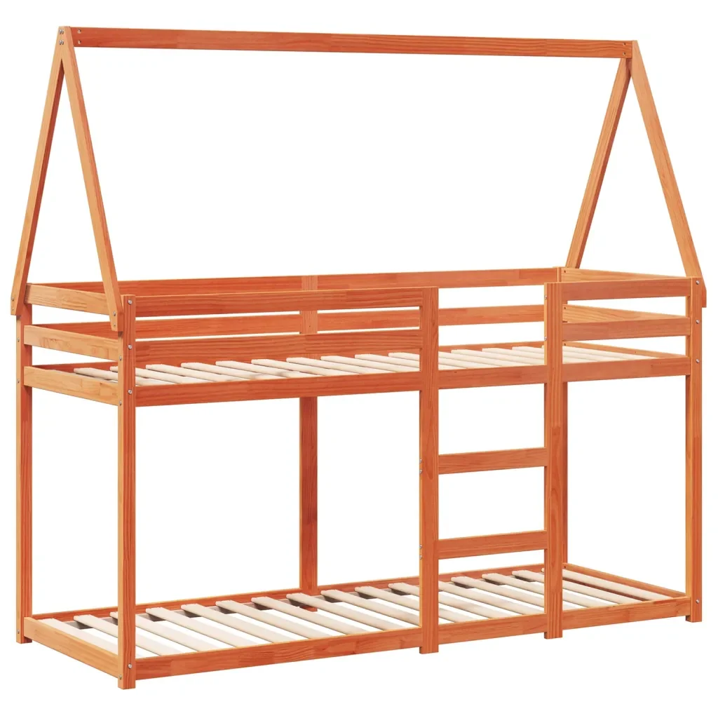 Letto singolo | Letto per adulti | Letto a Castello con Tetto Cera 80x200 cm Legno Massello Pino - Image 4