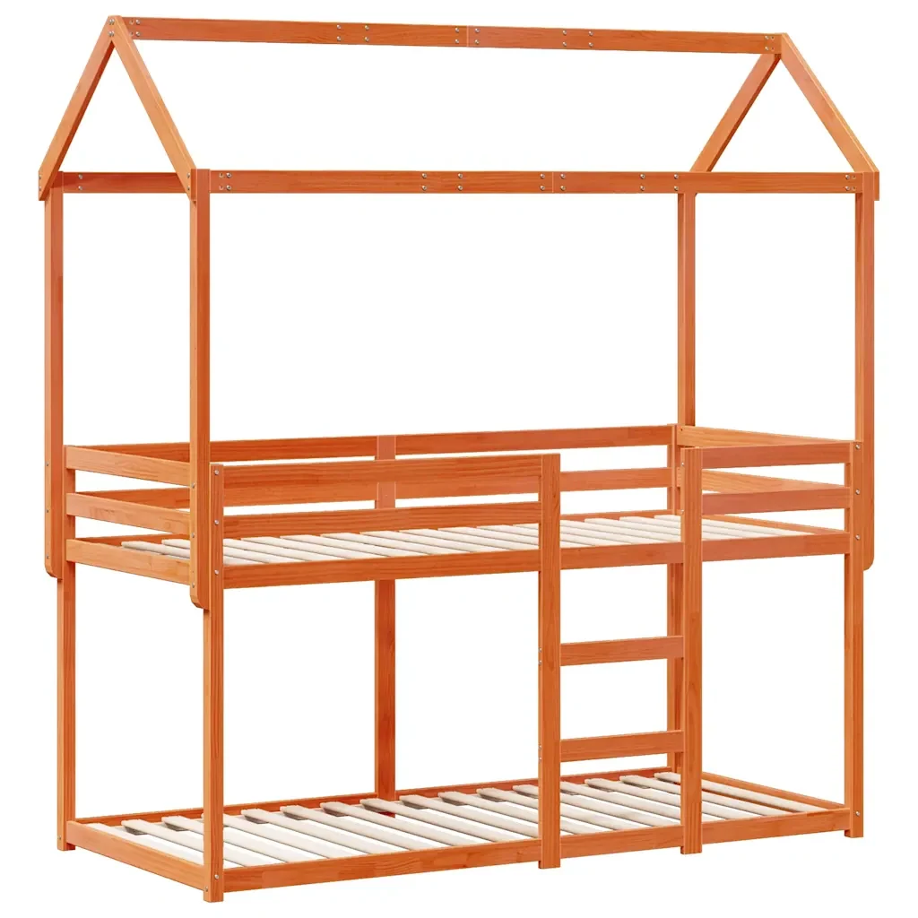 Letto singolo | Letto per adulti | Letto a Castello con Tetto Cera 80x200 cm Legno Massello Pino - Image 3