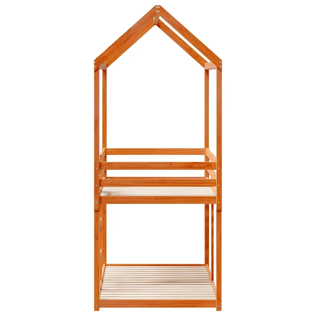 Letto singolo | Letto per adulti | Letto a Castello con Tetto Cera 80x200 cm Legno Massello Pino - Image 7