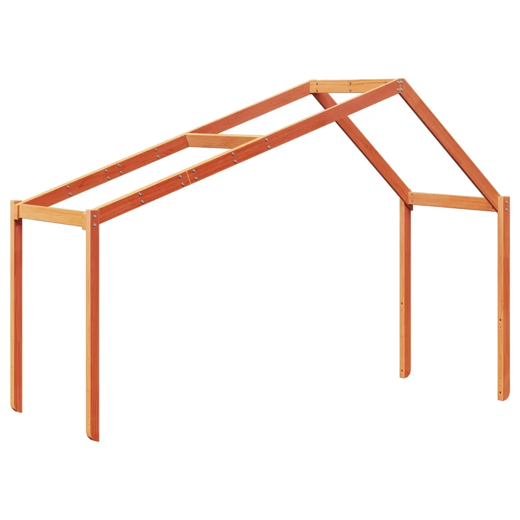 Letto singolo | Letto per adulti | Letto a Castello con Tetto Marrone Cera 90x190 cm Massello Pino - Image 6