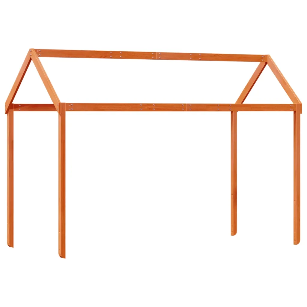 Letto singolo | Letto per adulti | Letto a Castello con Tetto Marrone Cera 90x190 cm Massello Pino - Image 6